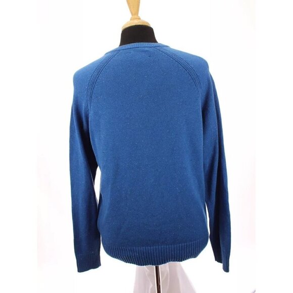 Lucky Brand Sweater V Neck Pullover Knit Speckled White Blue Mens Sz XL - Picture 8 of 11